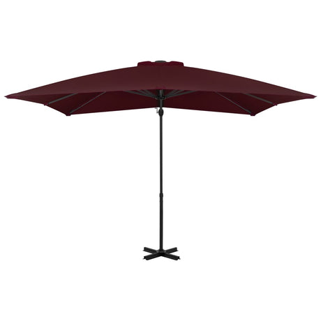 Vidaxl Floating Parasol med aluminiumstang 250x250 cm bordeaux rød
