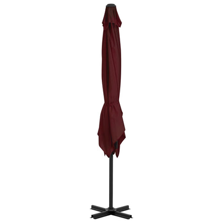 Vidaxl Floating Parasol med aluminiumstang 250x250 cm bordeaux rød