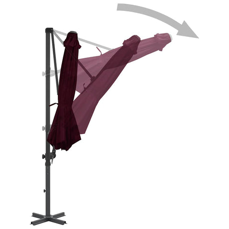 Vidaxl flydende parasol med aluminiumstang 300 cm rød