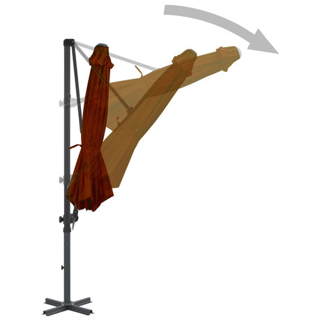 Vidaxl Floating Parasol med aluminiumstang 300 cm terracotta -farvet