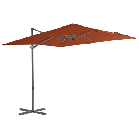 Vidaxl Flydende parasol med stålstang 250x250 cm terracotta -farvet