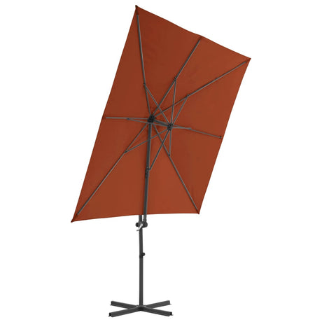 Vidaxl Flydende parasol med stålstang 250x250 cm terracotta -farvet