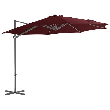 Vidaxl Floating Parasol med stålstang 300 cm Bordeaux rød