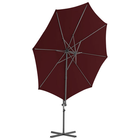 Vidaxl Floating Parasol med stålstang 300 cm Bordeaux rød