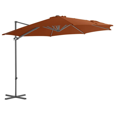 Vidaxl flydende parasol med stålstang 300 cm terracotta -farvet