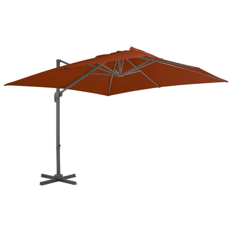 Vidaxl Floating Parasol med aluminiumstang 300x300 cm terracotta -farvet