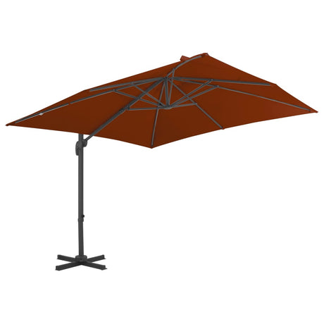 Vidaxl Floating Parasol med aluminiumstang 300x300 cm terracotta -farvet