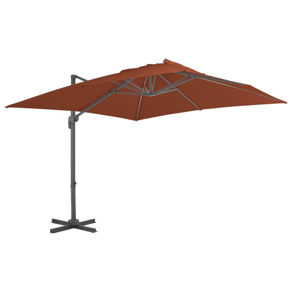 Vidaxx flydeparasol med aluminiumsstang 400x300 cm terracotta farvet