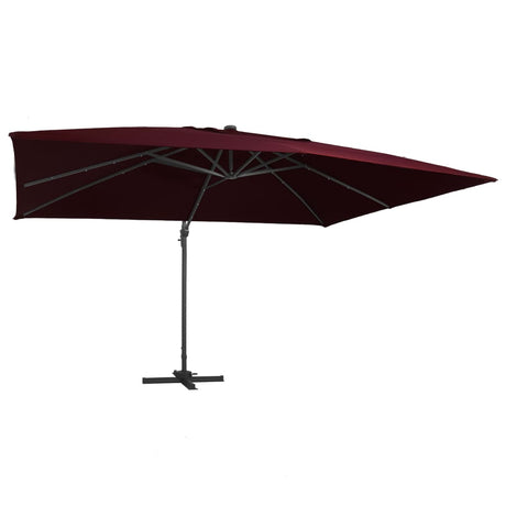 Vidaxx flydeparasol med LED-belysning 400x300 cm bordeaux