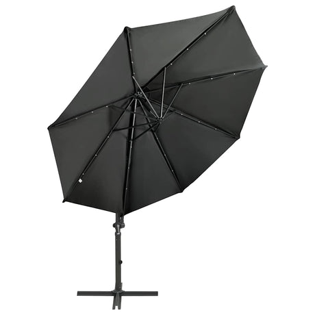 Vidaxl flydende parasol med stang og LED -belysning 300 cm Anthracite farve