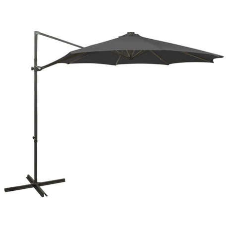 Vidaxl flydende parasol med stang og LED -belysning 300 cm Anthracite farve