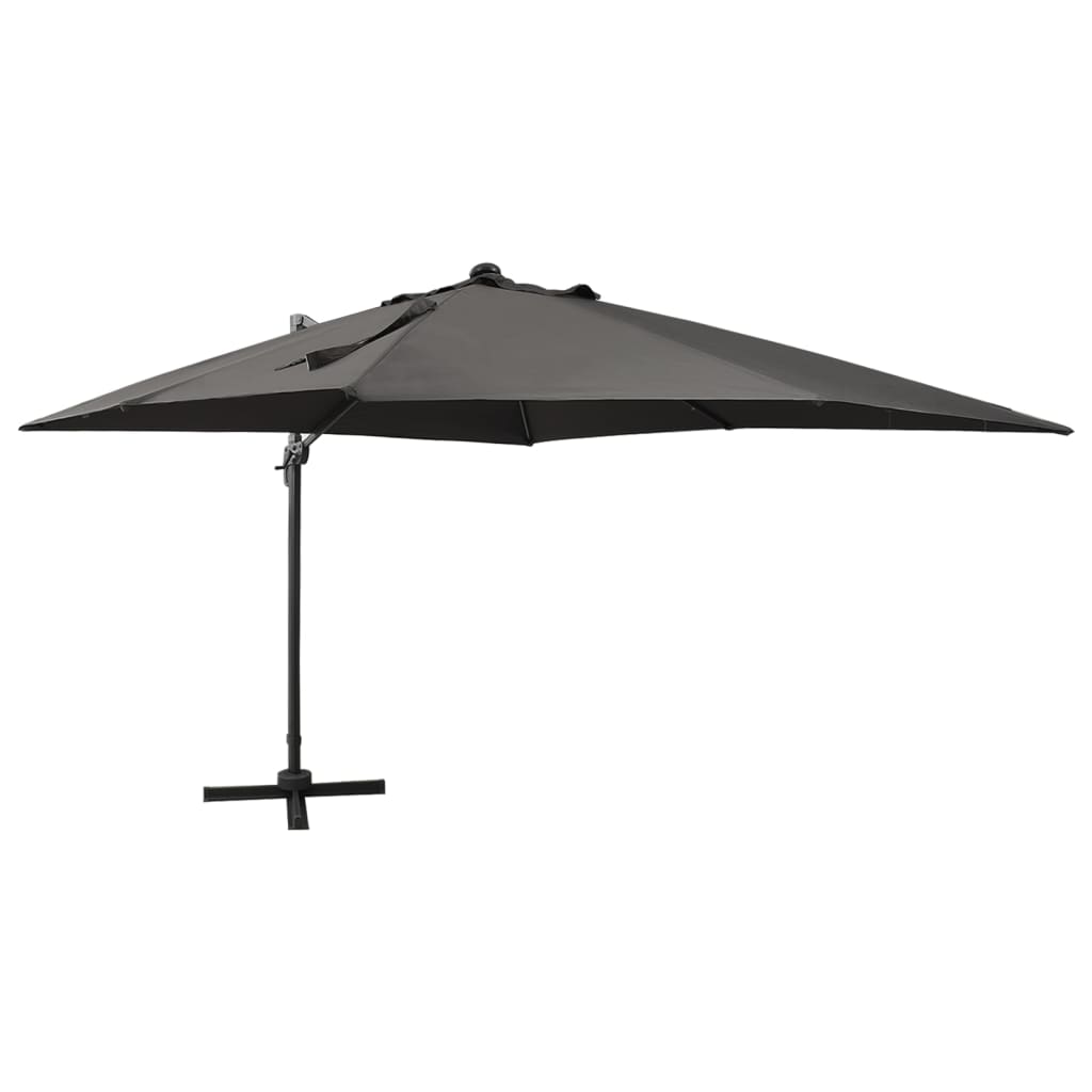 Vidaxl flydende parasol med stang og LED -belysning 300 cm Anthracite farve
