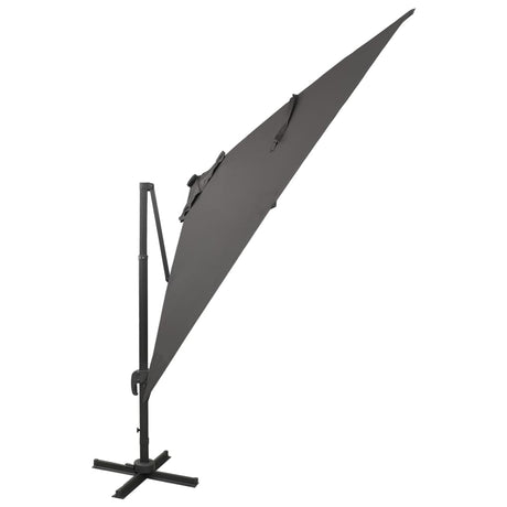 Vidaxl flydende parasol med stang og LED -belysning 300 cm Anthracite farve