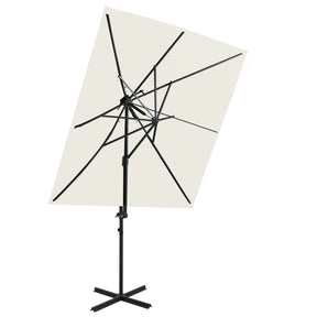Vidaxl Floating Parasol med dobbelt tag 250x250 cm sand -farvet