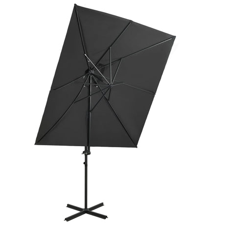 Vidaxl flydende parasol med dobbelt tag 250x250 cm antracit -farvet