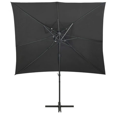 Vidaxl flydende parasol med dobbelt tag 250x250 cm antracit -farvet