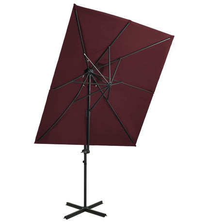 Vidaxl Floating Parasol med dobbelt tag 250x250 cm Burgundy Red