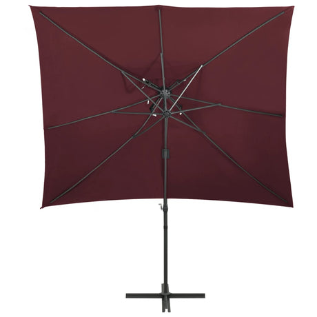 Vidaxl Floating Parasol med dobbelt tag 250x250 cm Burgundy Red