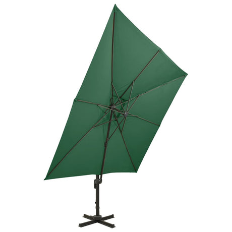 Vidaxx flydeparasol med dobbelt tag 300x300 cm grøn