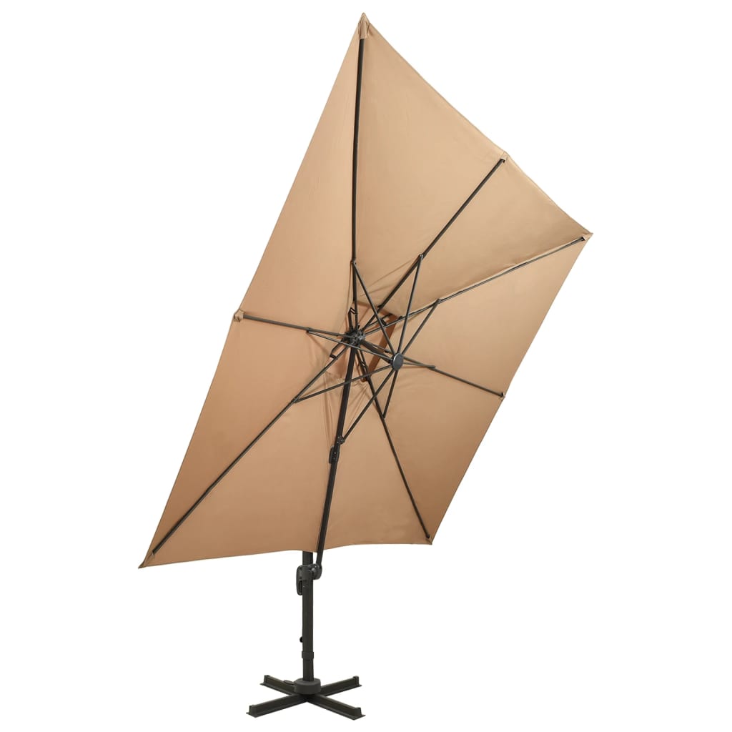 Vidaxx flydeparasol med dobbelt tag 300x300 cm taupe