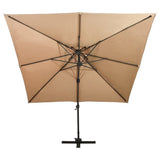 Vidaxx flydeparasol med dobbelt tag 300x300 cm taupe