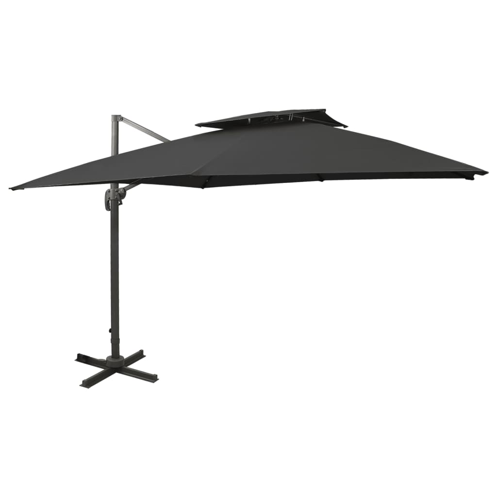 Vidaxl flydende parasol med dobbelt tag 300x300 cm sort