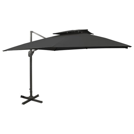Vidaxl flydende parasol med dobbelt tag 300x300 cm sort