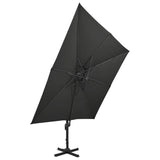 Vidaxl flydende parasol med dobbelt tag 300x300 cm sort