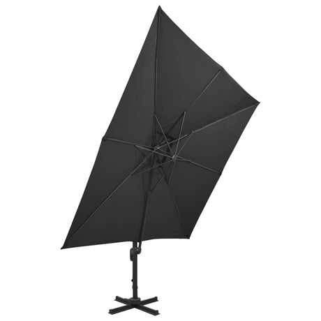 Vidaxl flydende parasol med dobbelt tag 300x300 cm sort