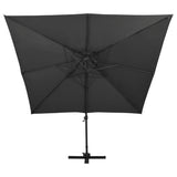Vidaxl flydende parasol med dobbelt tag 300x300 cm sort