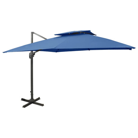 Vidaxl Floating Parasol med dobbelt tag 300x300 cm azurblå