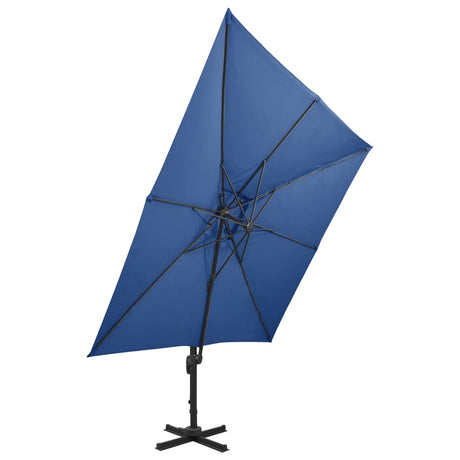 Vidaxl Floating Parasol med dobbelt tag 300x300 cm azurblå