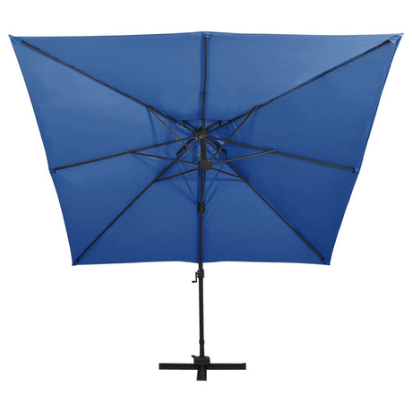 Vidaxl Floating Parasol med dobbelt tag 300x300 cm azurblå