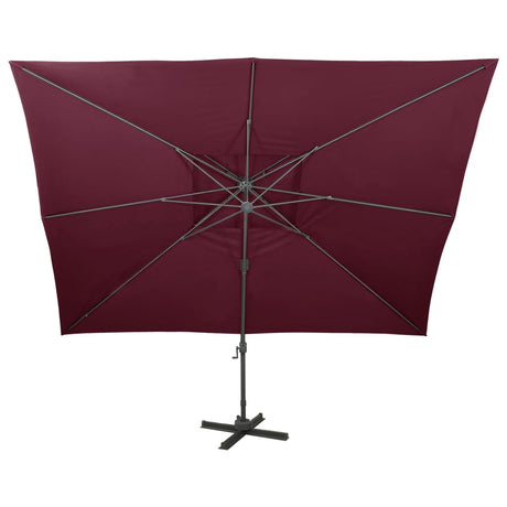 Vidaxx flydeparasol med dobbelt top bordeauxrød 400x300 cm