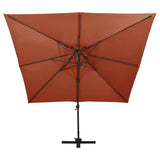 Vidaxl Floating Parasol med dobbelt tag 300x300 cm terracotta -farvet