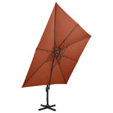 Vidaxl Floating Parasol med dobbelt tag 300x300 cm terracotta -farvet