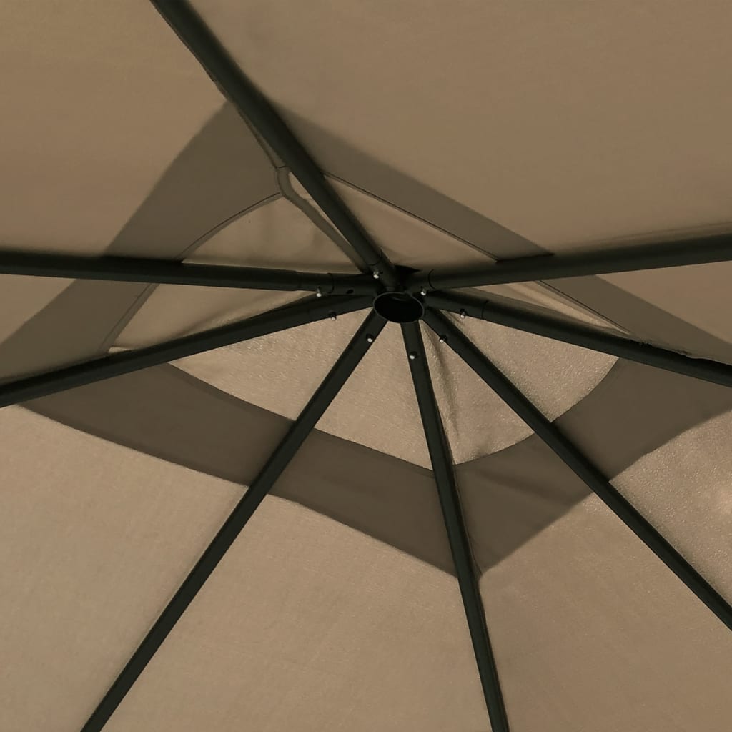 Vidaxl Arbor med stang dækker 160 g m² 3x3x2,6 m taupe