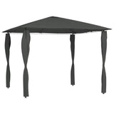 Vidaxl Arbor med stang dækker 160 g m² 3x3x2,6 m anthracit farvet