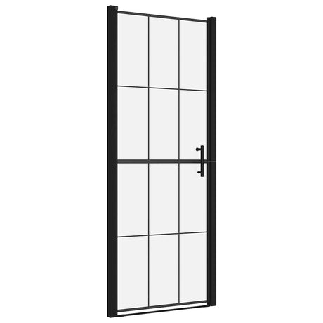 Vidaxl brusebad 91x195 cm hærdet glas sort