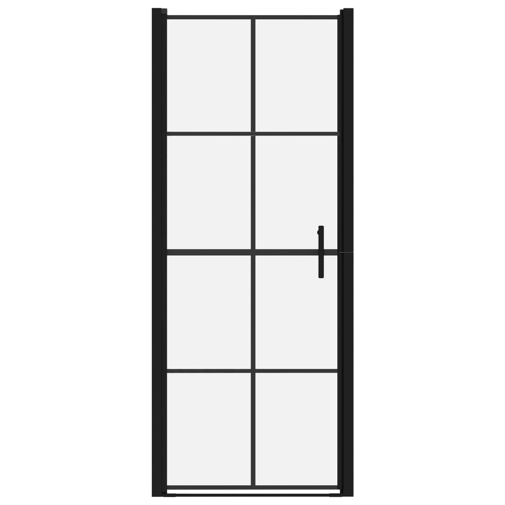 Vidaxl brusebad 91x195 cm hærdet glas sort