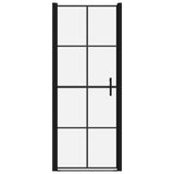 Vidaxl brusebad 91x195 cm hærdet glas sort