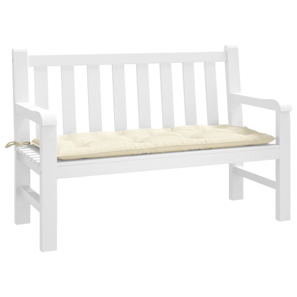 Vidaxl Garden Bench Pushion 120x50x7 cm Oxford Fabric Crème Farvet