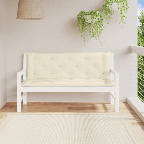 Vidaxl Garden Bench Pushion 150x (50+50) X7 cm Oxford Fabric Crèmewit
