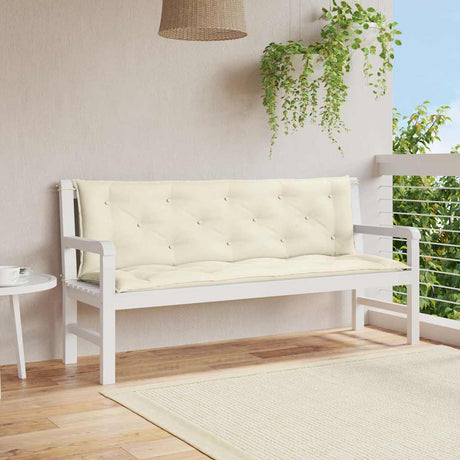 Vidaxl Garden Bench Pushion 150x (50+50) X7 cm Oxford Fabric Crèmewit