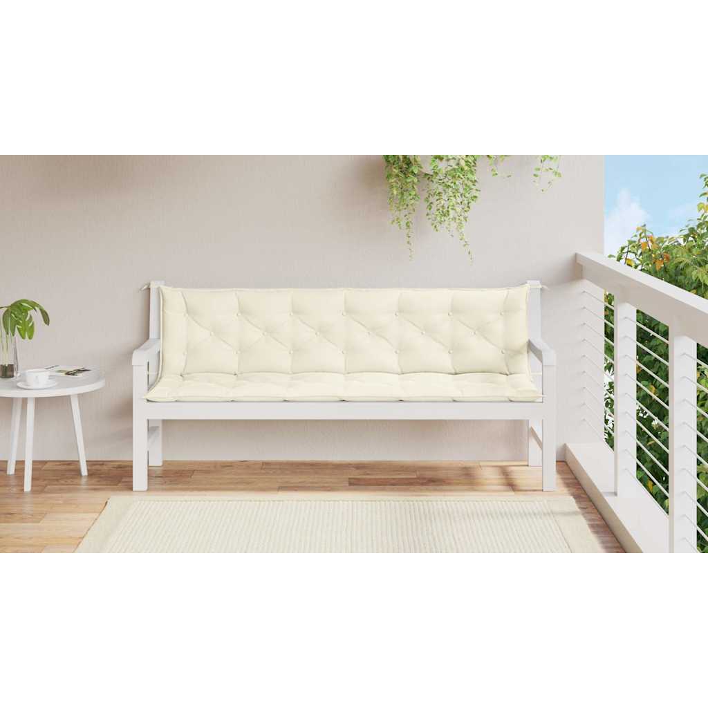 Vidaxl Garden Bench Pushion 200x (50+50) X7 cm Oxford Fabric Crèmewit