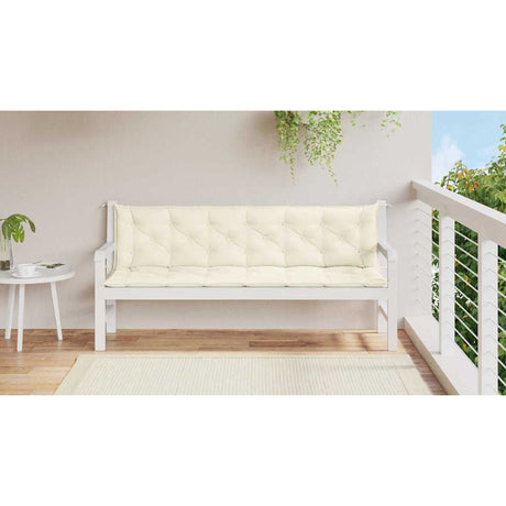 Vidaxl Garden Bench Pushion 200x (50+50) X7 cm Oxford Fabric Crèmewit
