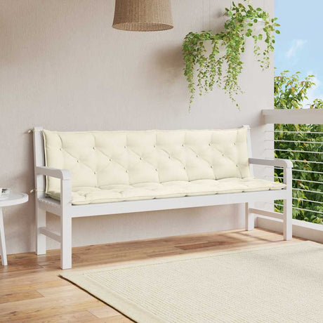 Vidaxl Garden Bench Pushion 200x (50+50) X7 cm Oxford Fabric Crèmewit