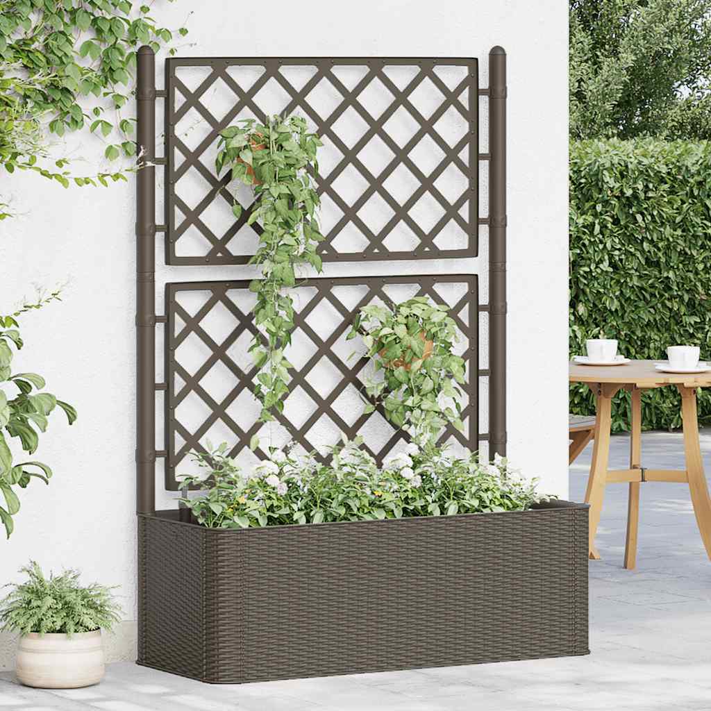 Vidaxl planter højt med latwerk og selvudvalgssystem Mokka