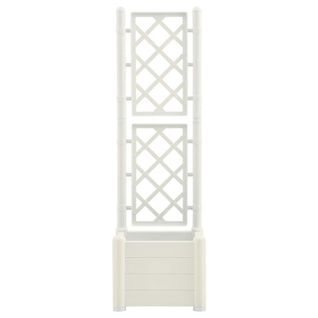 Vidaxl planter med latwerk 43x43x142 cm pp hvid