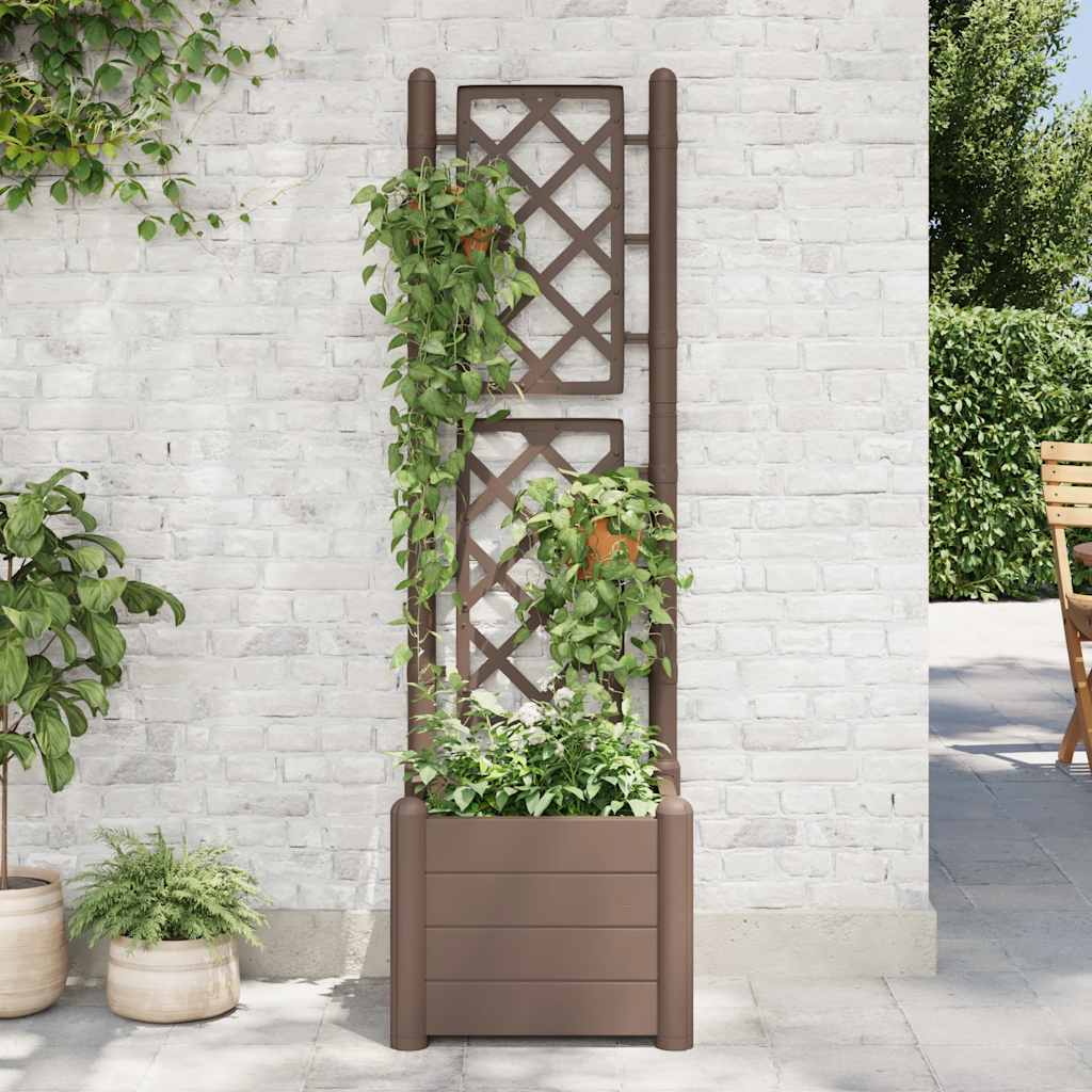 Vidaxl Plannet med latwerk 43x43x142 cm pp mokka